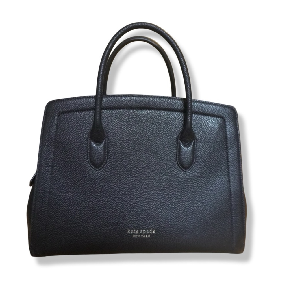 Kate Spade Black Knott Pebbled Leather Satchel Purse